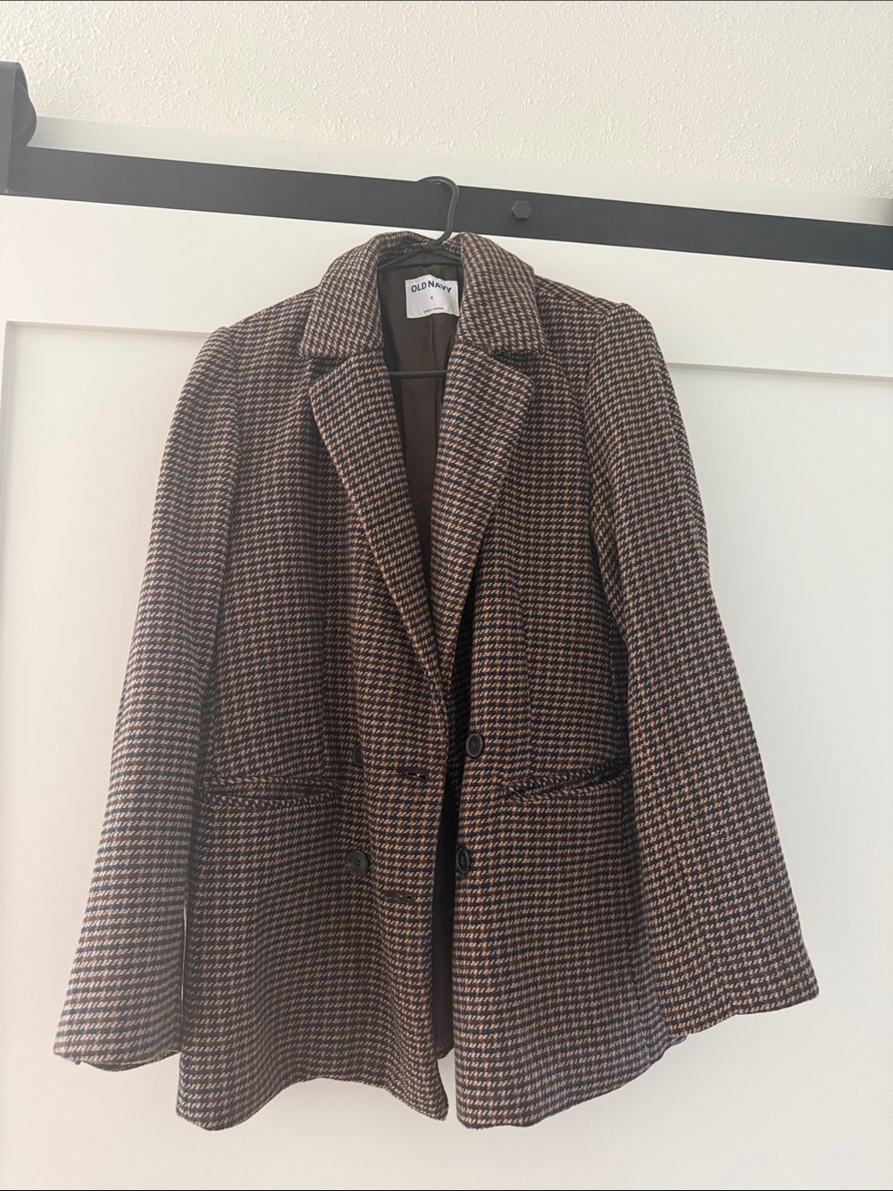 Old Navy Brown Houndstooth Blazer Jacket